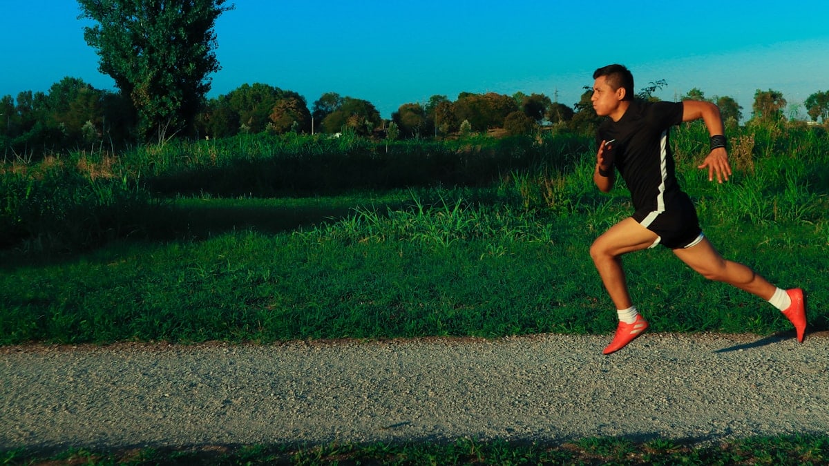 a person running on a path